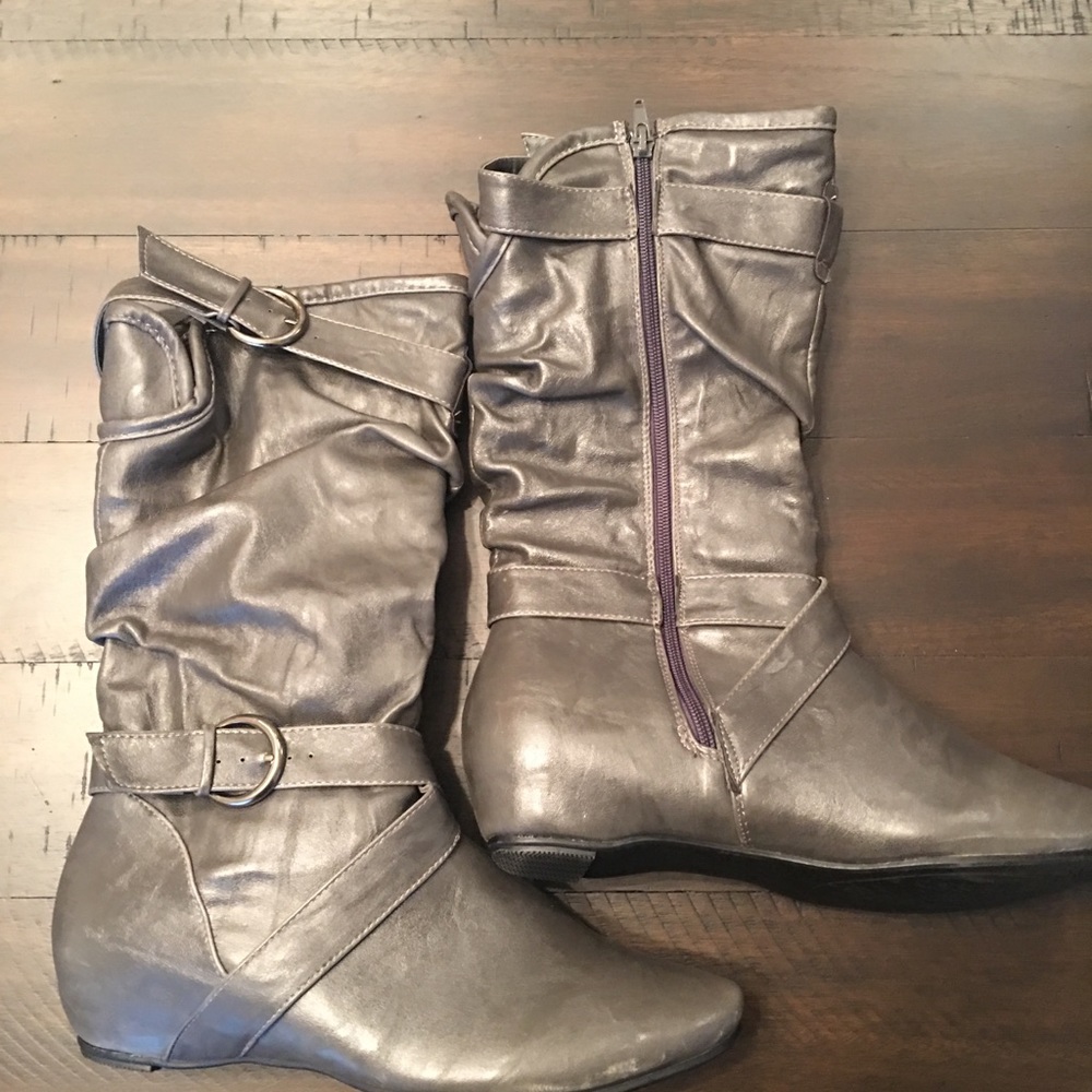 Gray boots